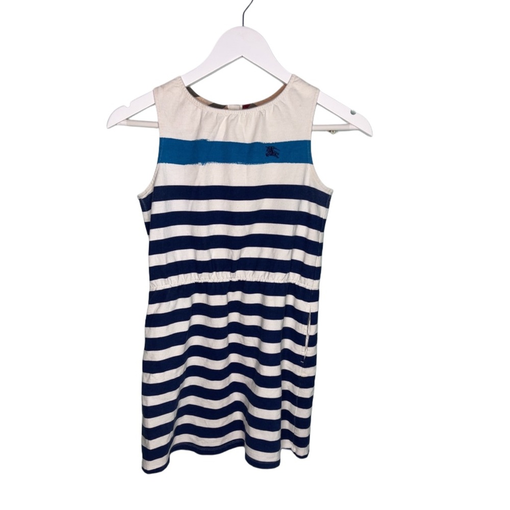 Burberry Girls Dress Navy White Stripes Size 10Y